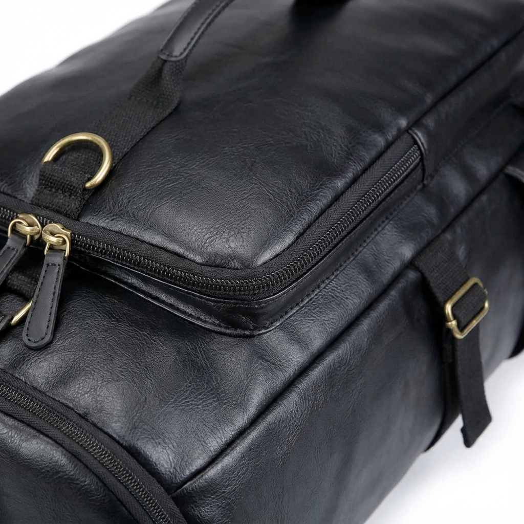 Soft Leather Duffel Bag – 40L Convertible Travel Bag