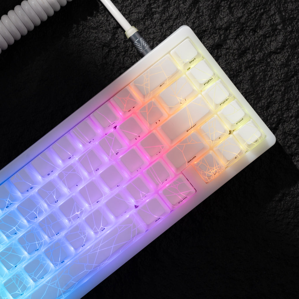 XVX M67 JadeStone Mechanical Keyboard With IMD-Tech Keycaps (SPIDER WEB Version Pattern)（Tri-Mode）