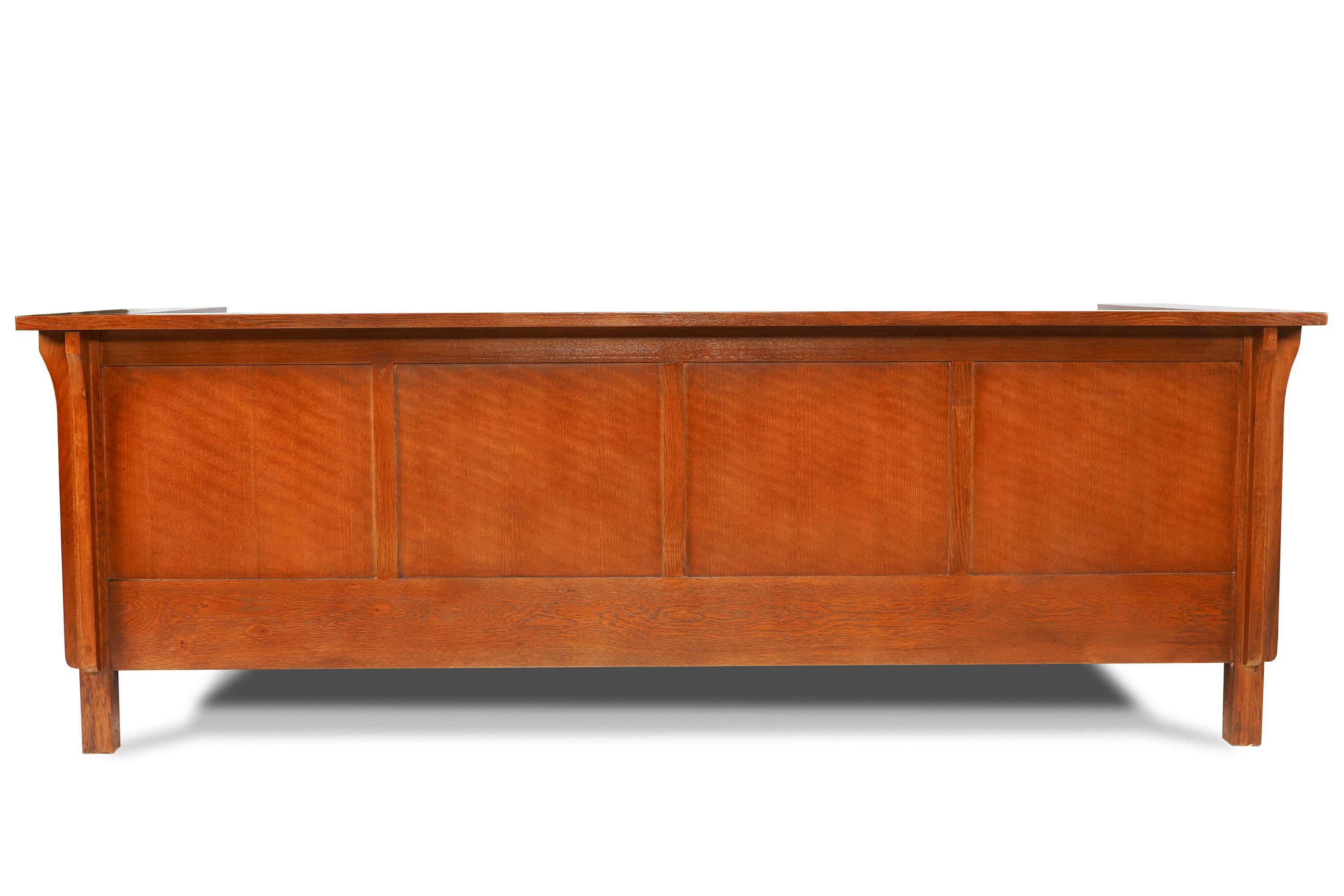 Craftsman Cubic Panel Side Sofa - Chestnut Brown Leather
