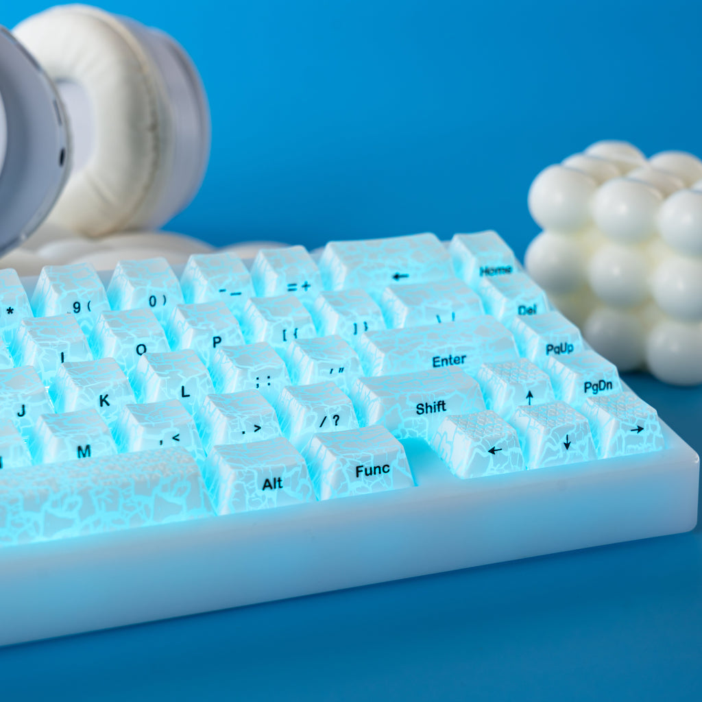 XVX Ice Crack series Pattern Shine-Through OEM Profile IMD-Tech Keycap Set