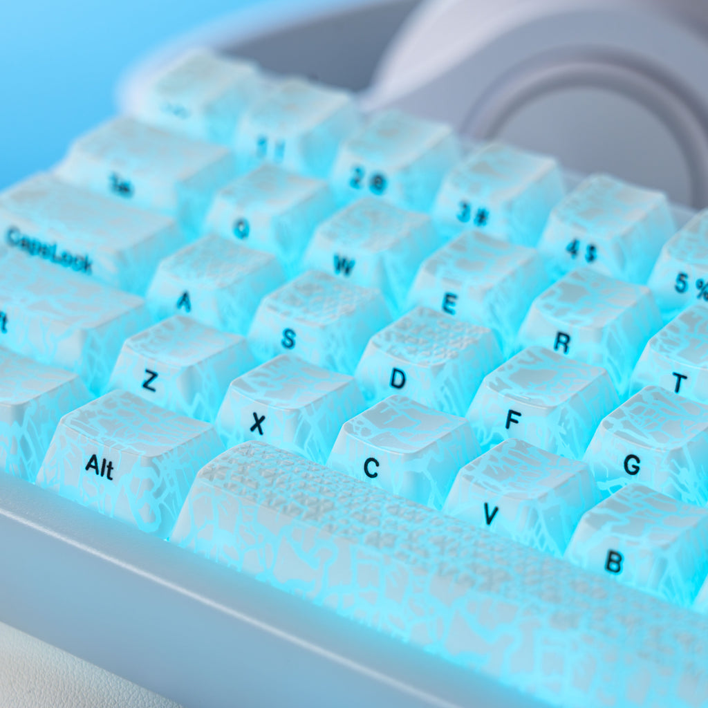 XVX Ice Crack series Pattern Shine-Through OEM Profile IMD-Tech Keycap Set