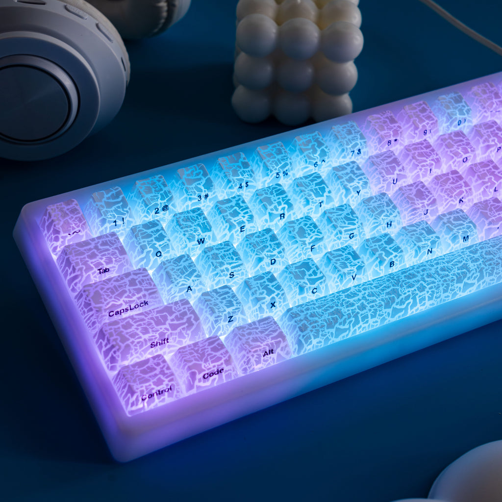 XVX Ice Crack series Pattern Shine-Through OEM Profile IMD-Tech Keycap Set