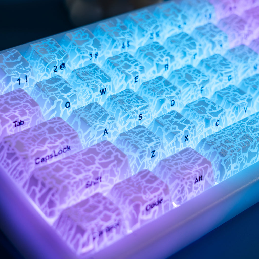 XVX Ice Crack series Pattern Shine-Through OEM Profile IMD-Tech Keycap Set