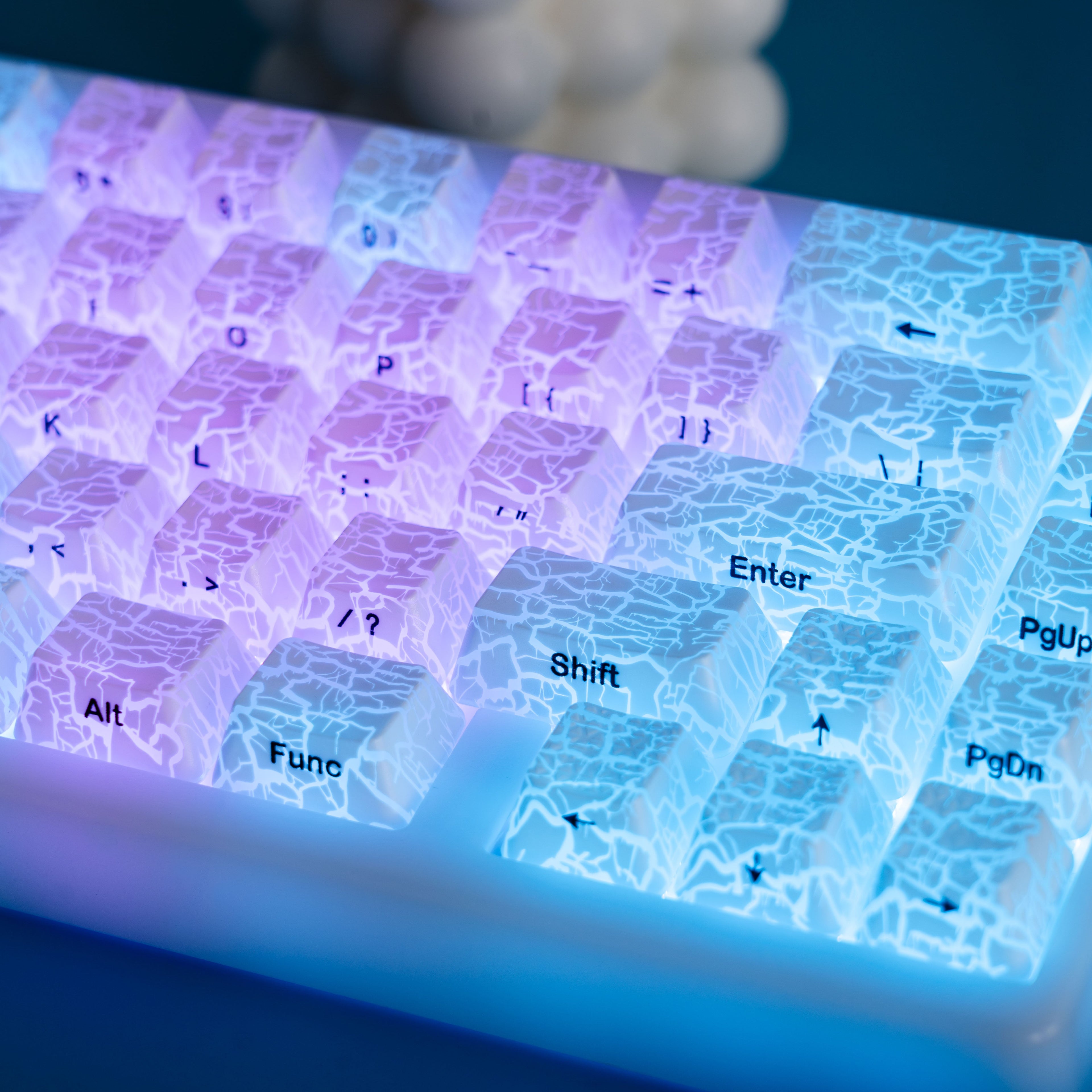 XVX Ice Crack series Pattern Shine-Through OEM Profile IMD-Tech Keycap Set