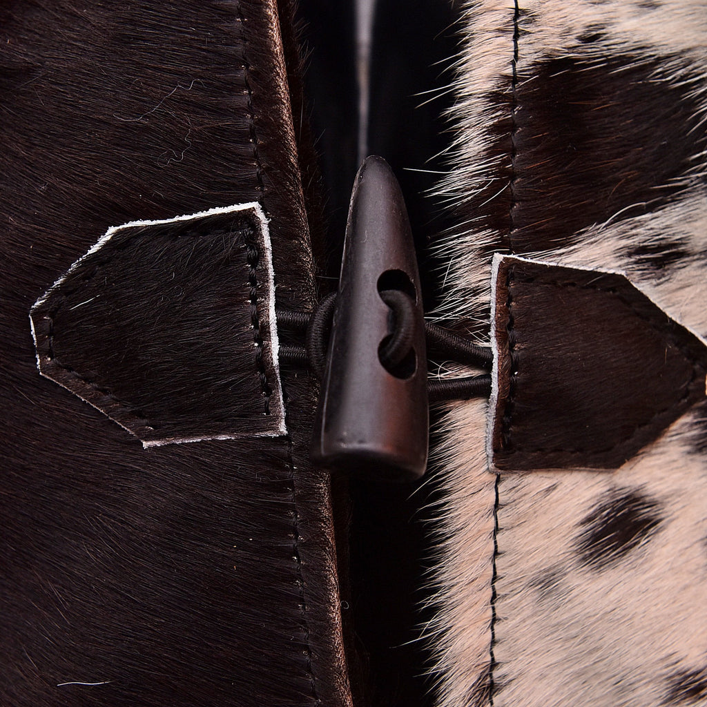 Women's Western Style Cowhide Leather Long Trench Coat