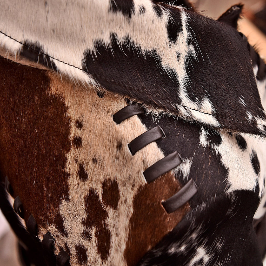 Women's Western Style Cowhide Leather Long Trench Coat