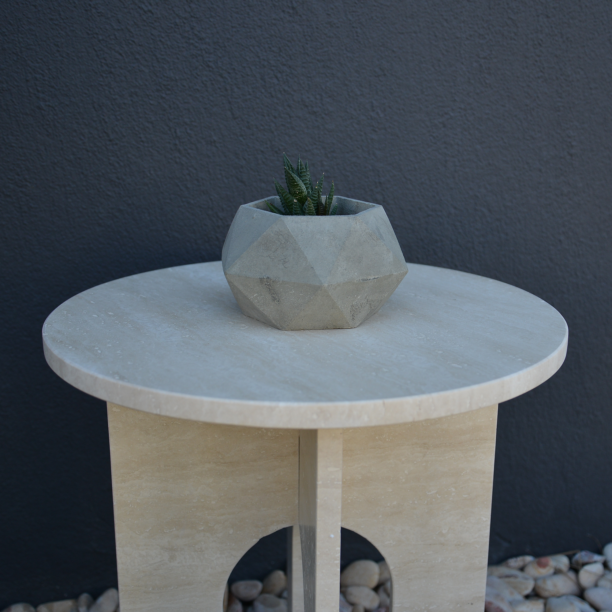 Travertin Coffee Table, Round Marble Coffee Table, Luxury Side Table, Elegant Coffee Table for Living Room, Marble Side Table