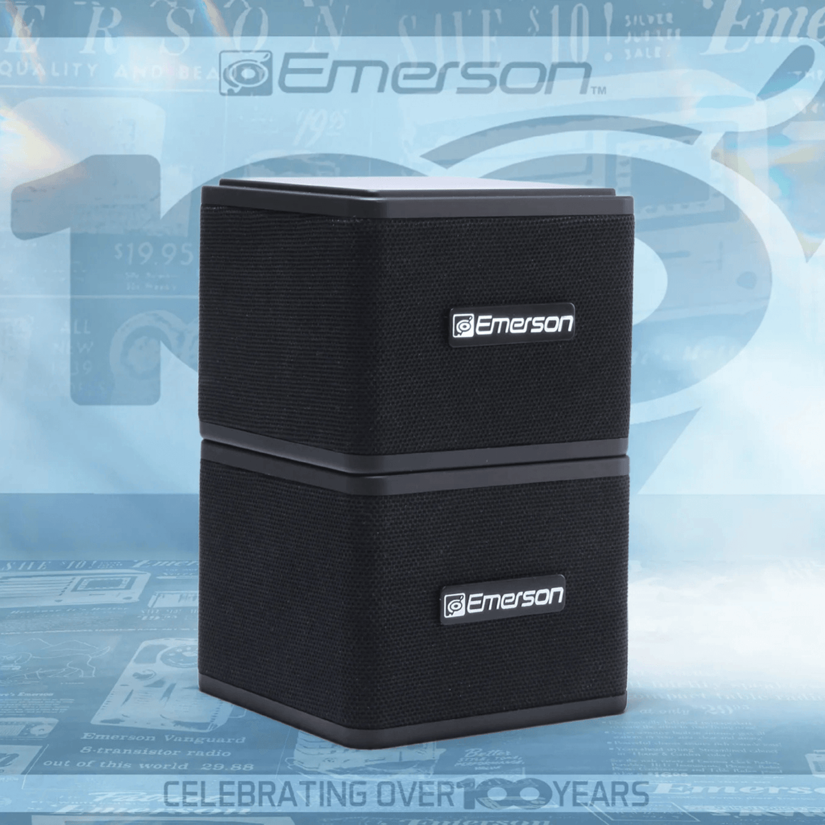 Emerson 1-Pair Instant Connect Sound Blox Wireless Magnetic Stackable Speakers
