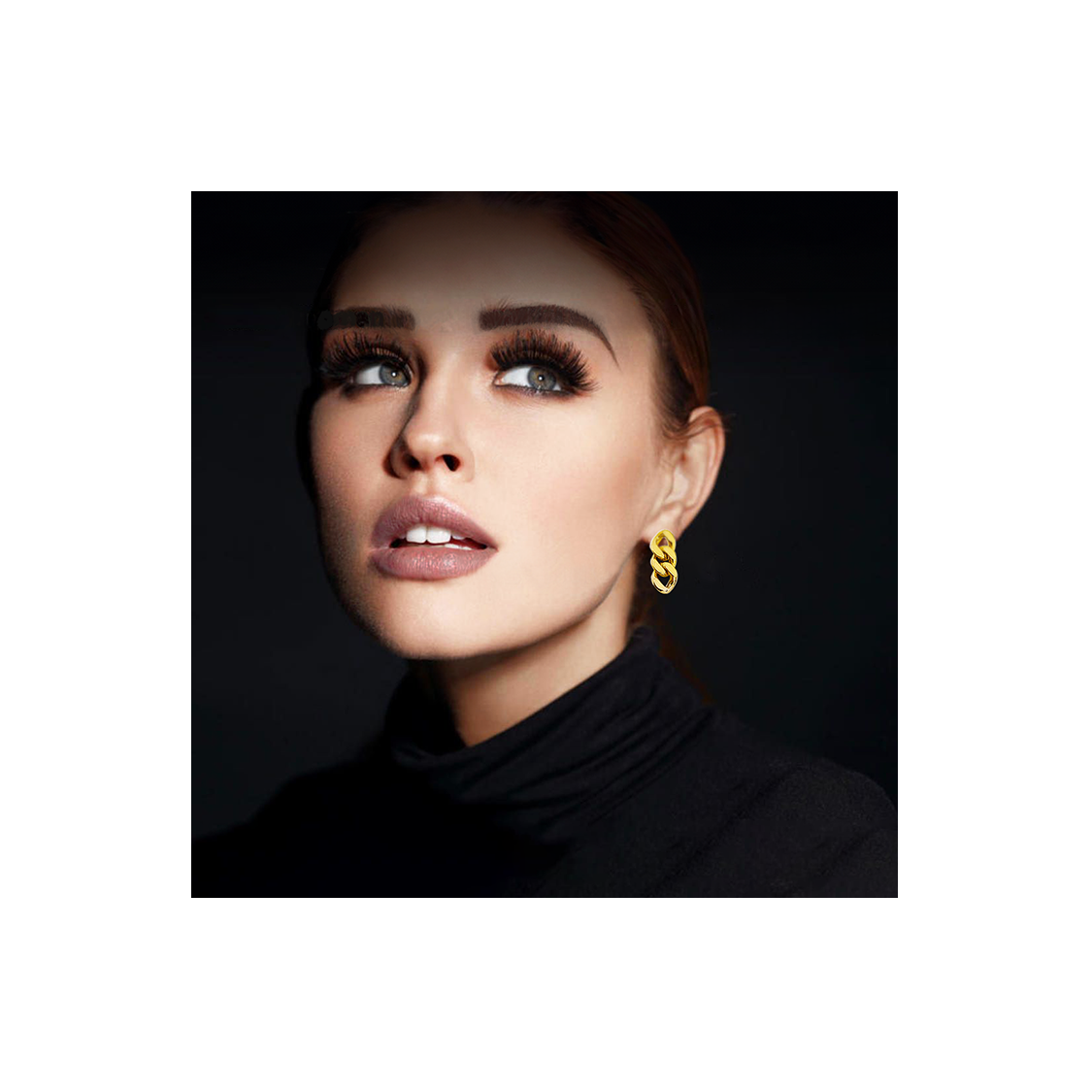 ER160G B.Tiff High Polish Gold Cuban Link Earrings