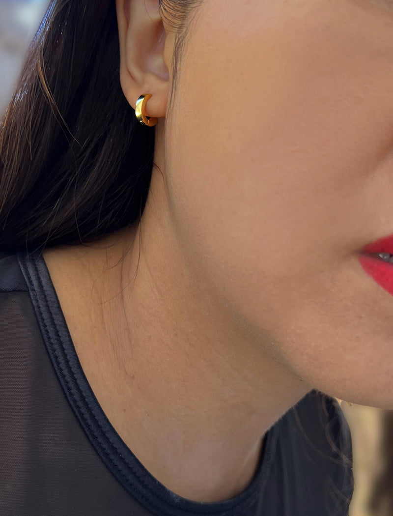ESSENTIAL 18K Gold Over Sterling Silver Small Huggies