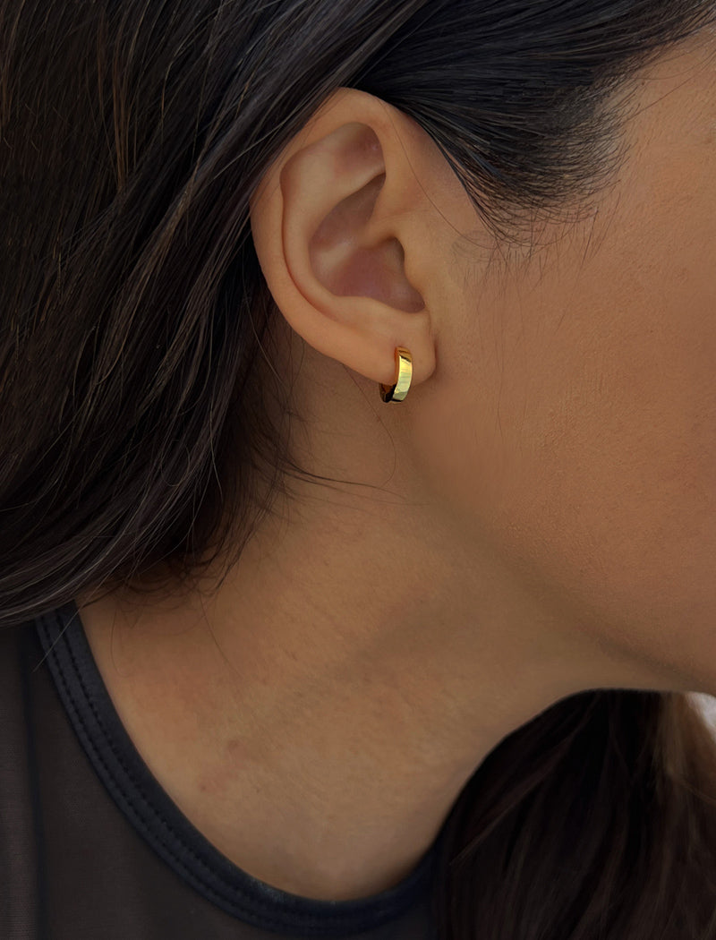 ESSENTIAL 18K Gold Over Sterling Silver Small Huggies