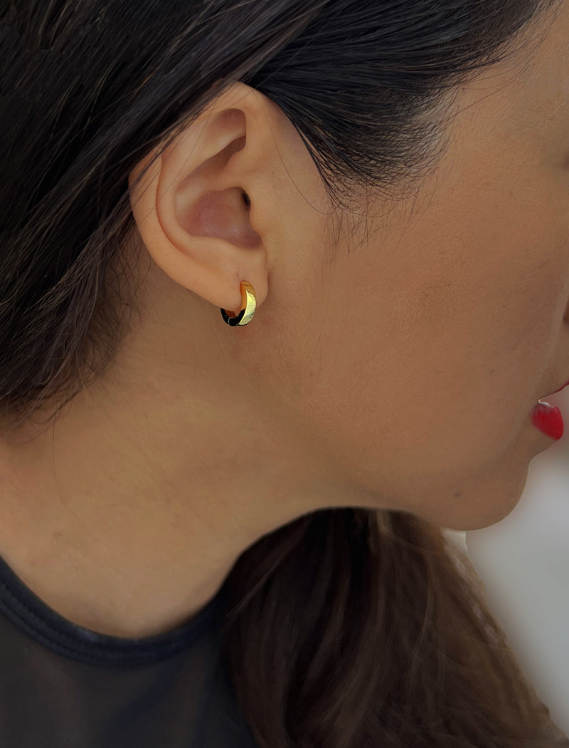 ESSENTIAL 18K Gold Over Sterling Silver Small Huggies