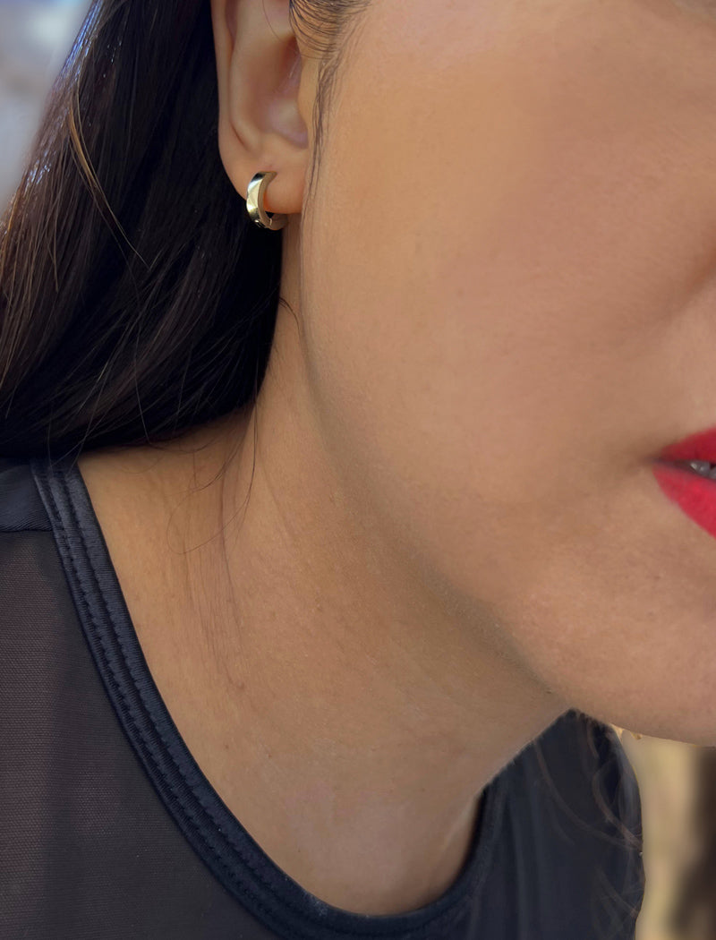 ESSENTIAL 18K Gold Over Sterling Silver Small Huggies