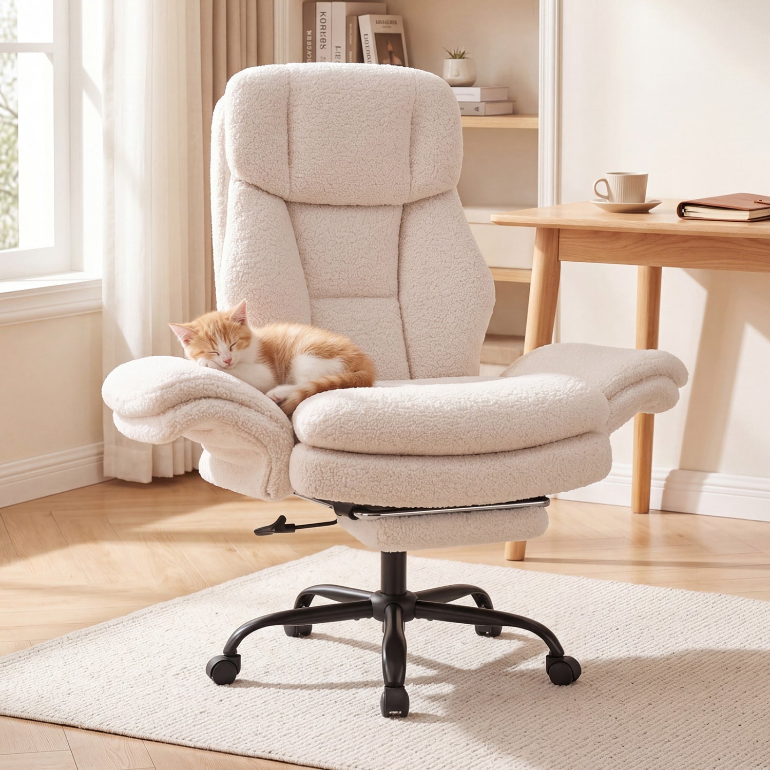 Big and Tall Office Chair with Retractable Footrest 500 lbs