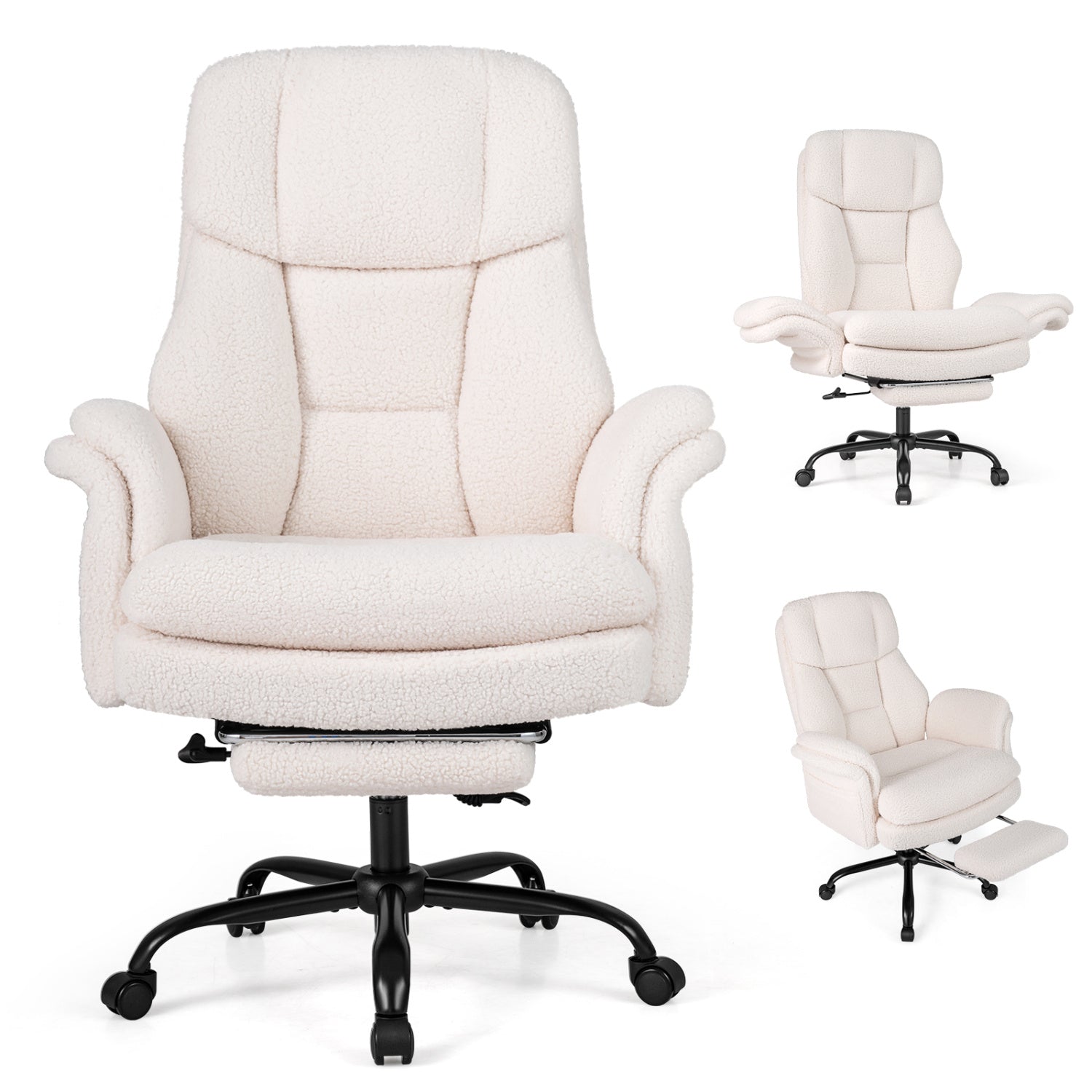 Big and Tall Office Chair with Retractable Footrest 500 lbs