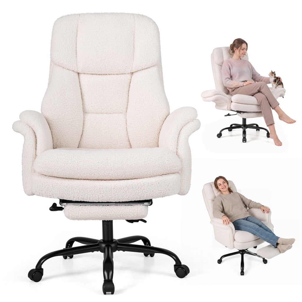 Big and Tall Office Chair with Retractable Footrest 500 lbs