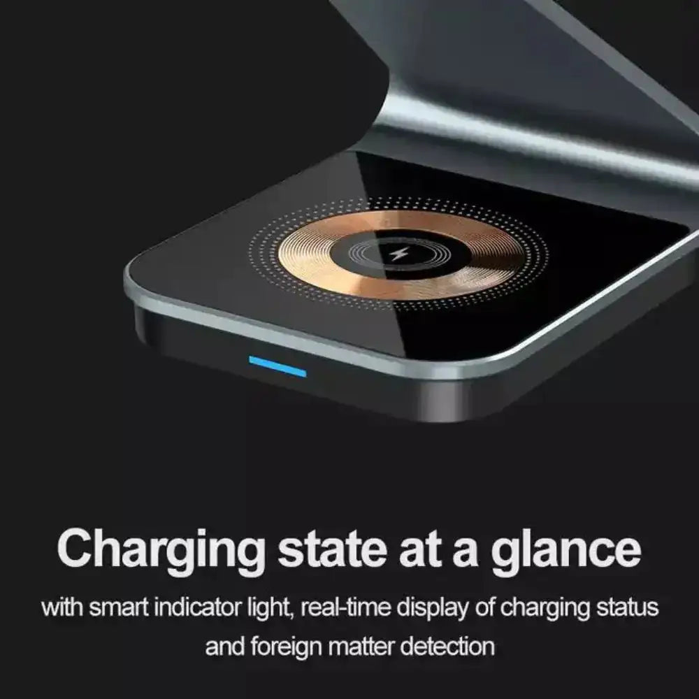 3 in 1 Transparent 15W Magnetic Wireless Charger Pad holder