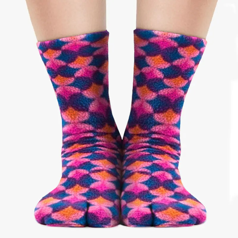 Polar Feet Fleece Tabi Socks - Art Deco