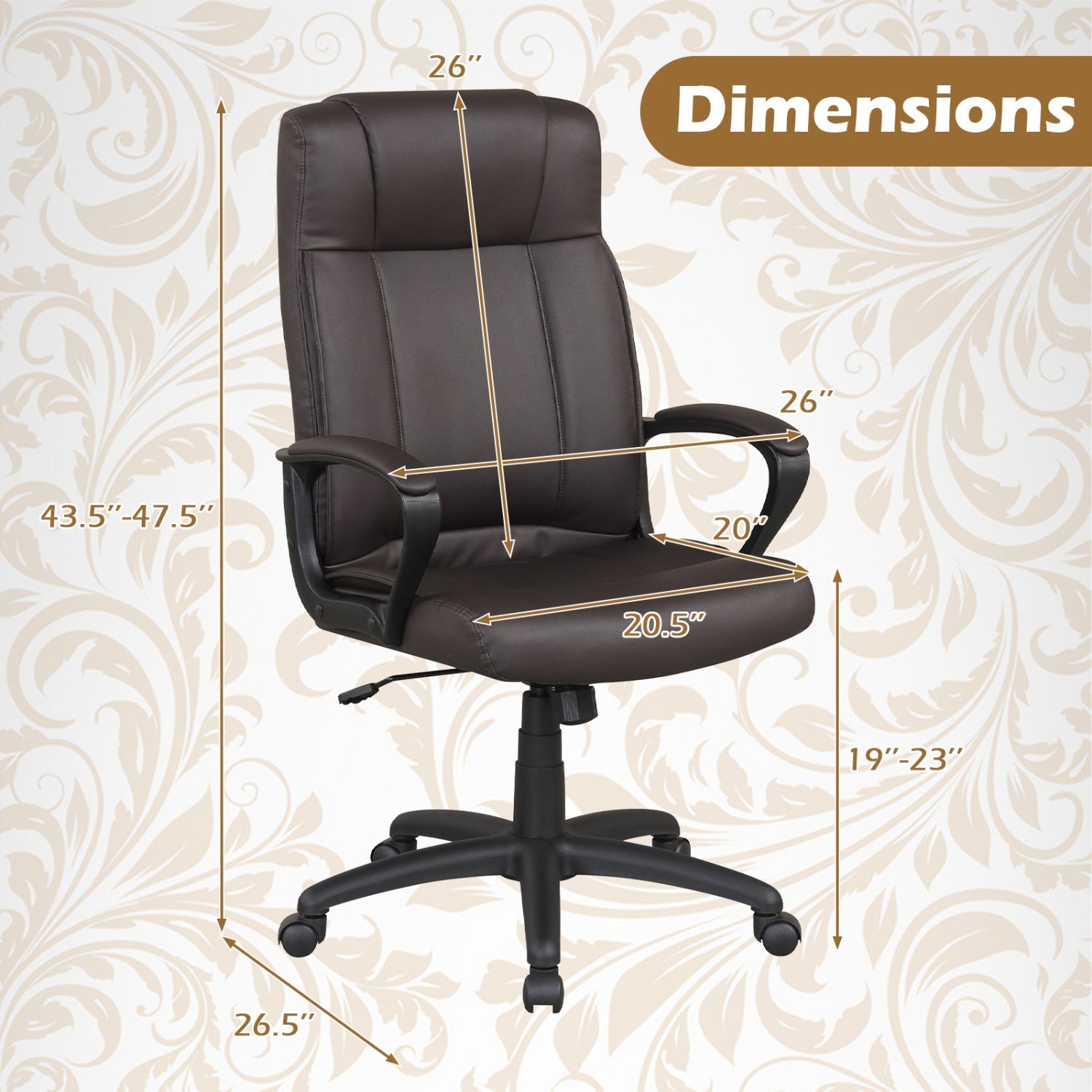 Ergonomic Office Chair with Rocking Function - Faux Leather