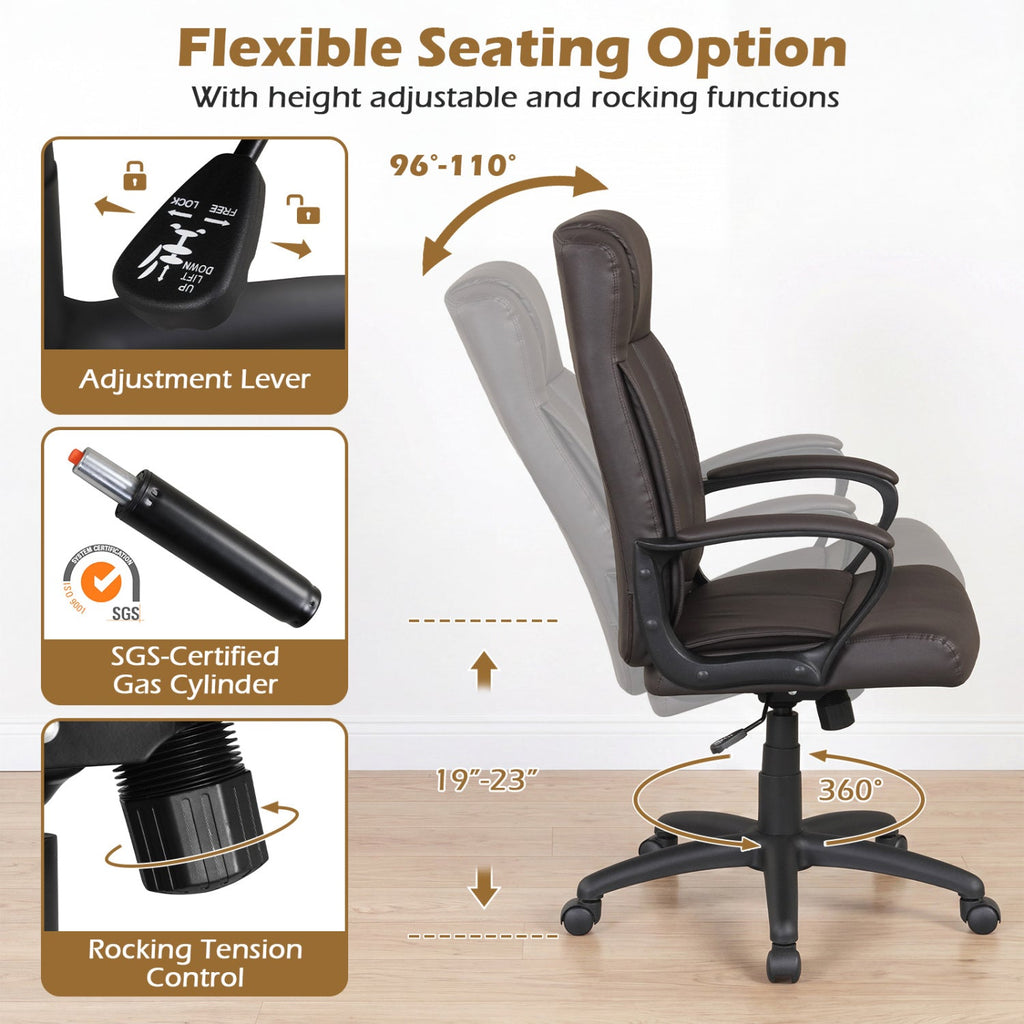 Ergonomic Office Chair with Rocking Function - Faux Leather