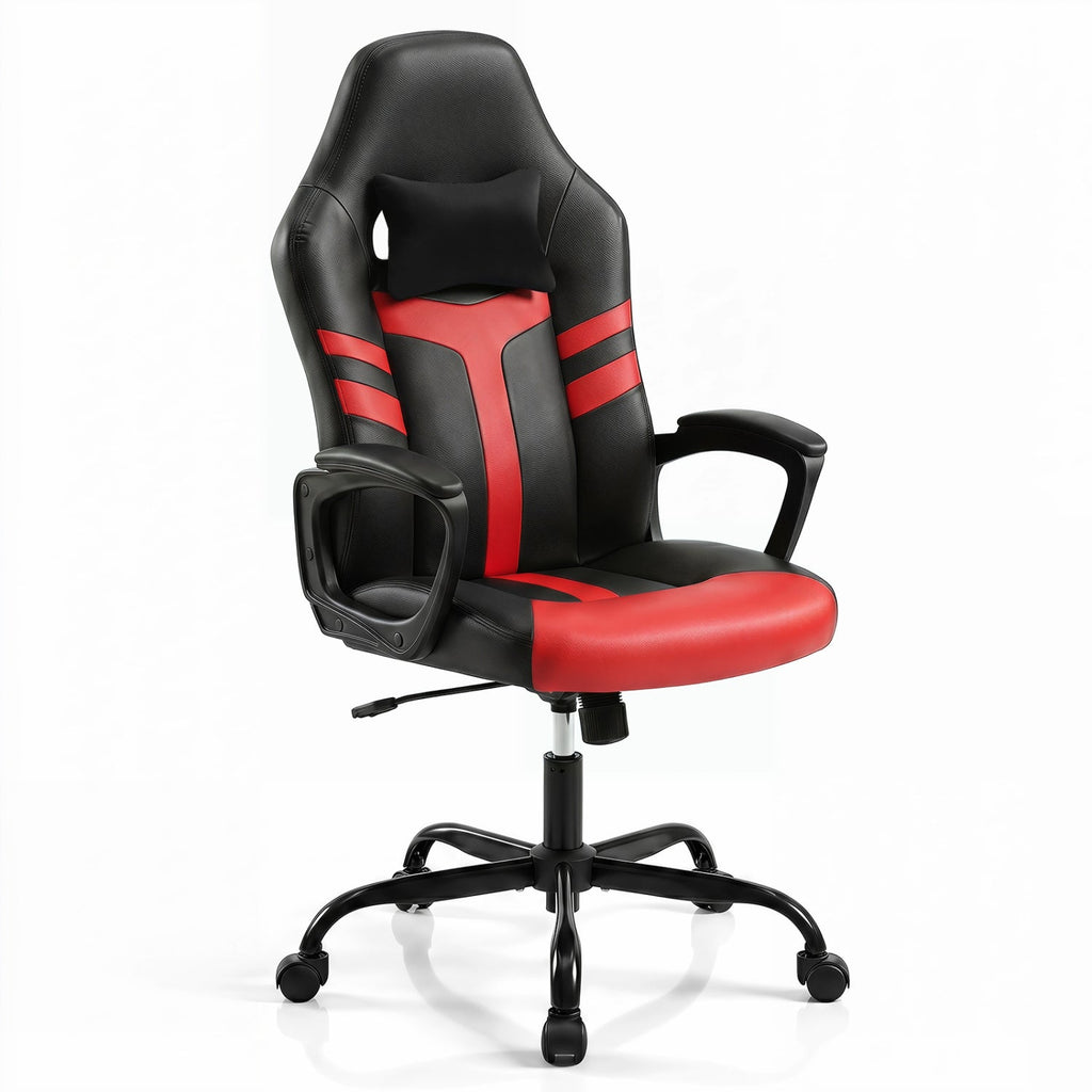 Ergonomic Gaming Chair with Removable Head Pillow & Rocking