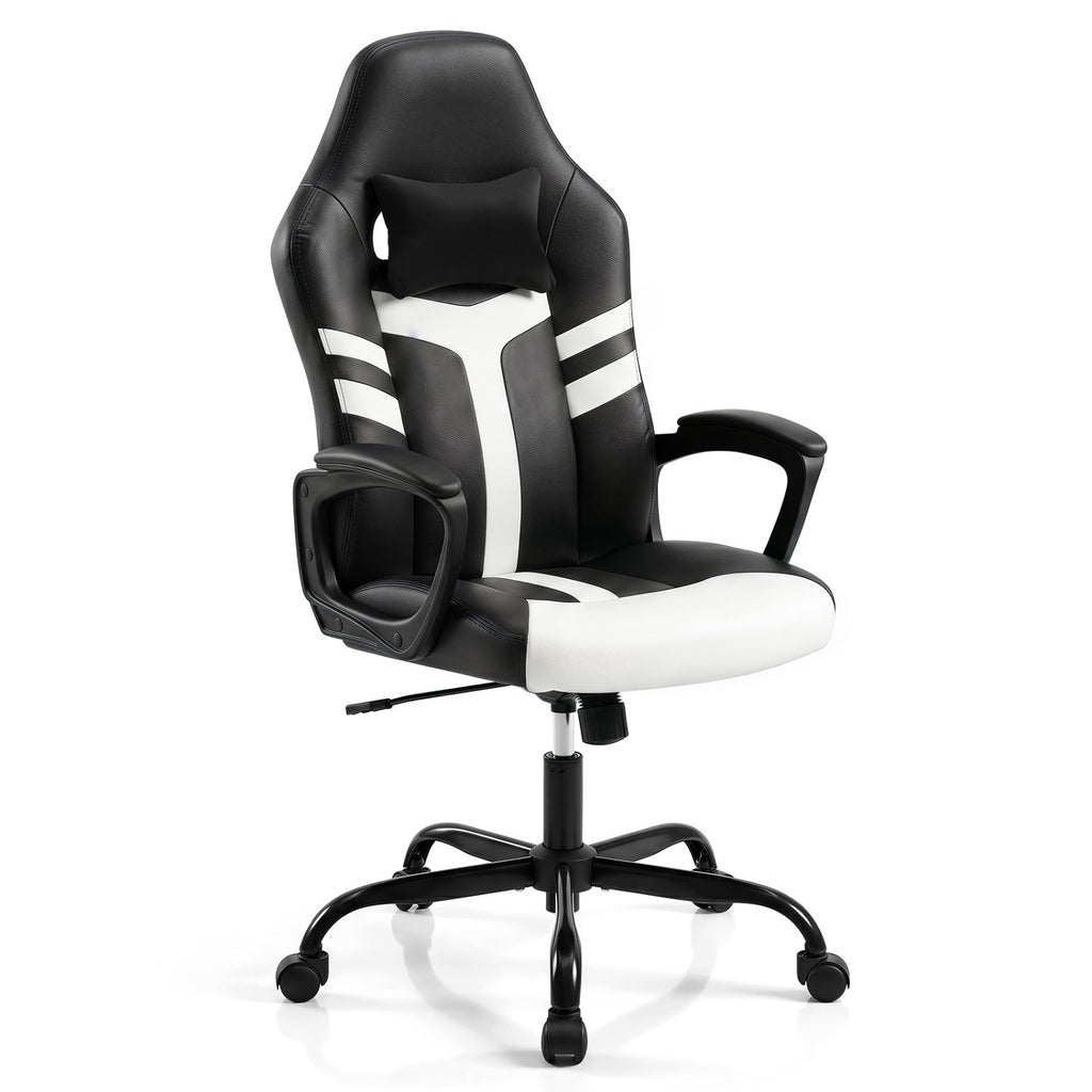Ergonomic Gaming Chair with Removable Head Pillow & Rocking