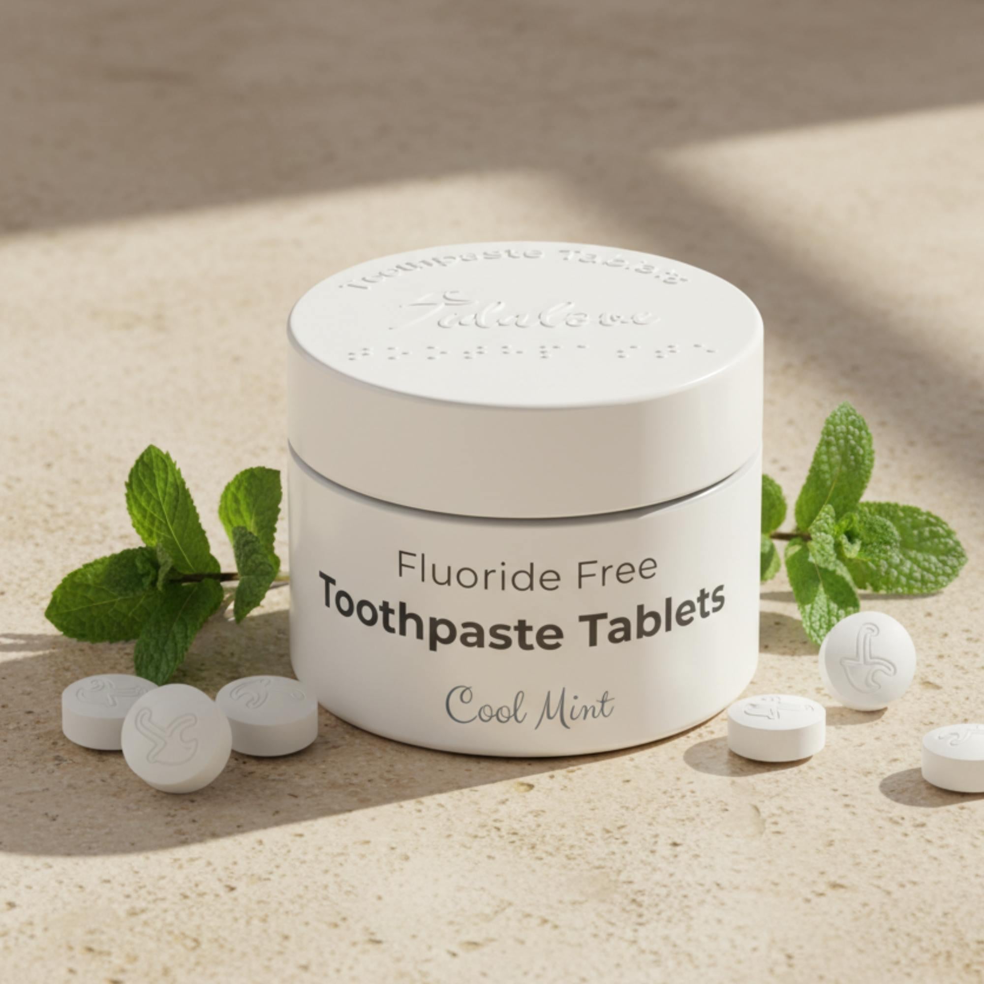 Fluoride-Free Cool Mint Toothpaste Tablets — 1 Month