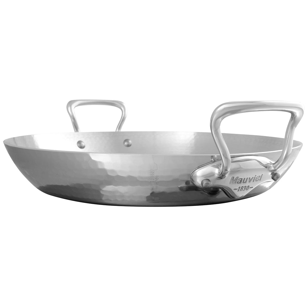 Mauviel 1830 M'ELITE Hammered 5-Ply Paella Pan With Cast Stainless Steel Handles