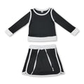 Long sleeves black top skirt kids girls active yoga  outfits