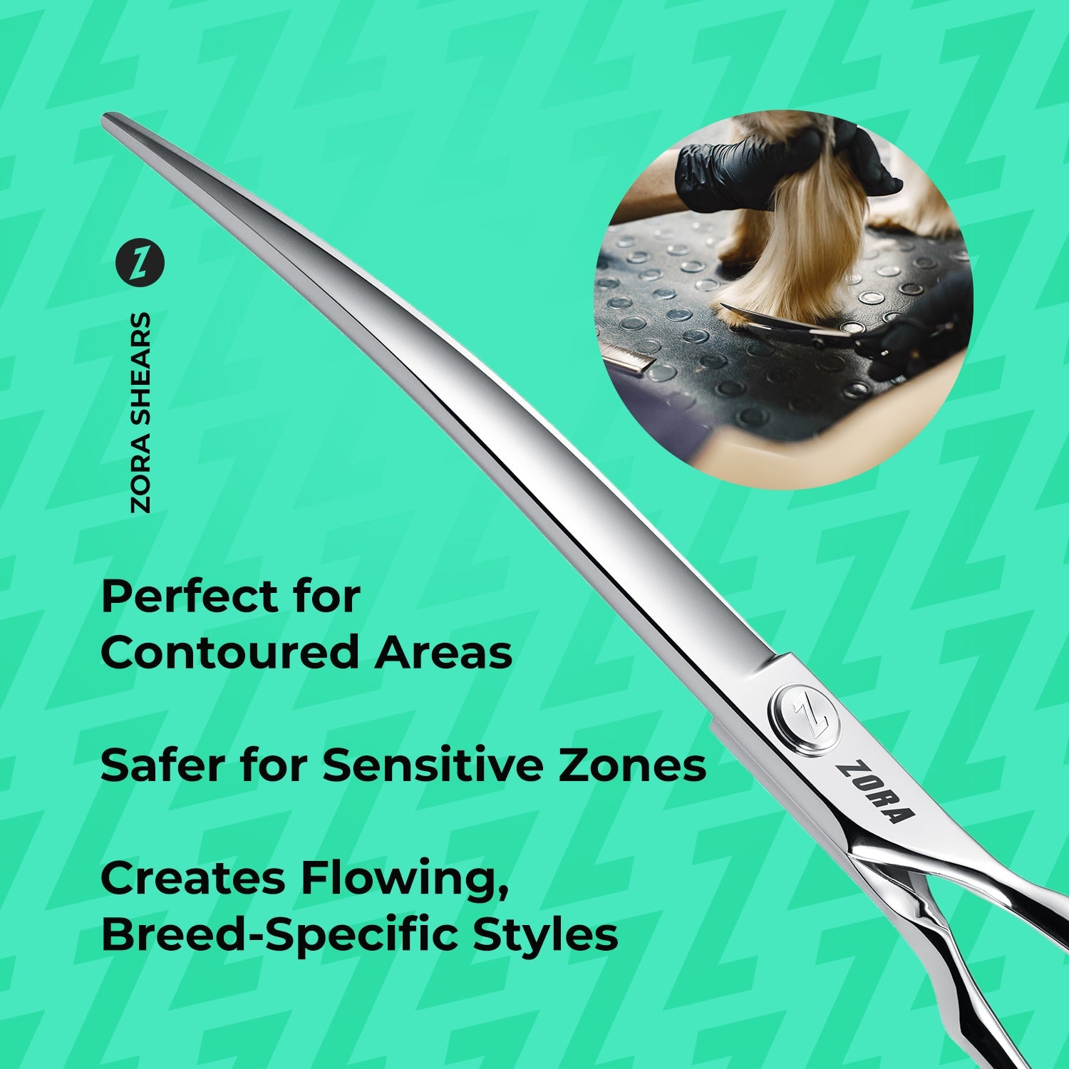 Zora Pet Grooming Curved Shear - Model A-800C