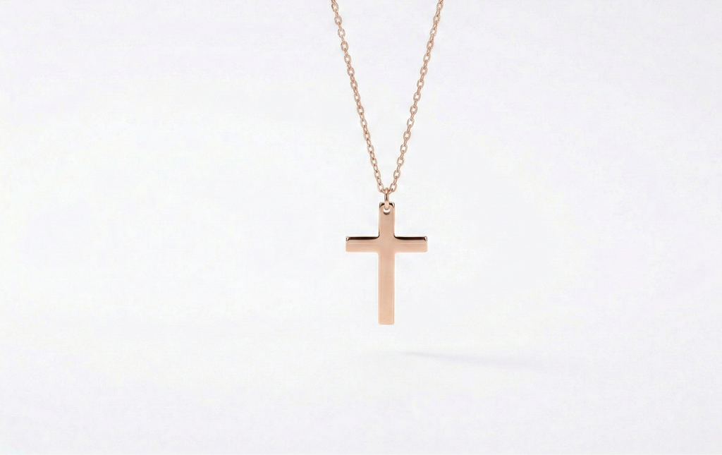 Radiant Faith Cross Necklace in Silver, Gold and Rose