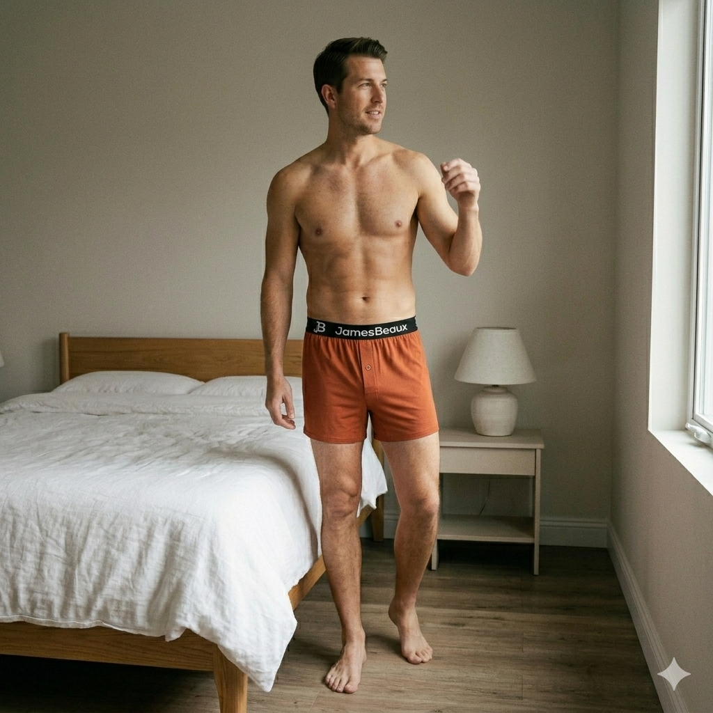 Men's Orange Bamboo Anti-Chafing & Breathable Boxer Shorts (3-Pack)