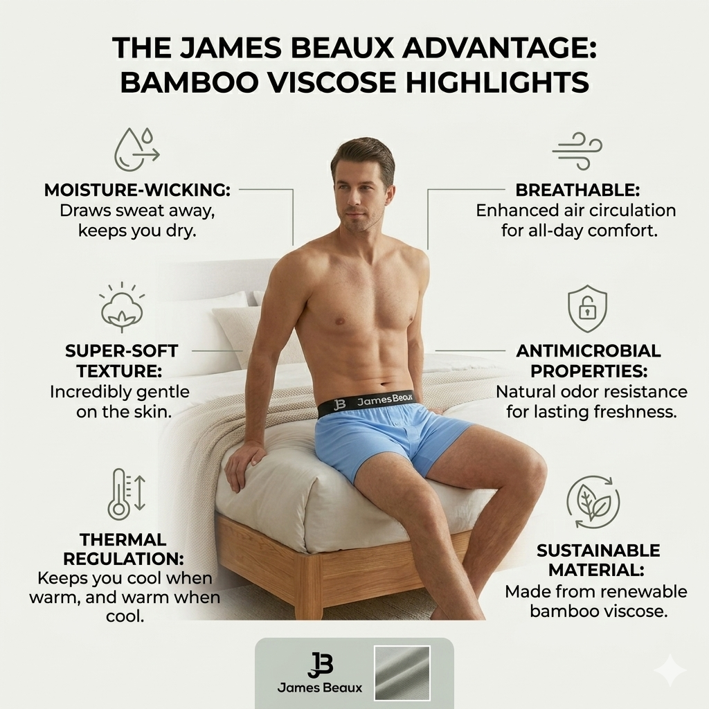 Men's Orange Bamboo Anti-Chafing & Breathable Boxer Shorts (3-Pack)