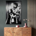 Girl Sitting On Toilet Smoking and Drinking Canvas Wall Art | 3CARATS