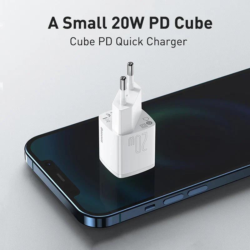 20W USB-C PD Fast Charger – Portable Type-C Wall Adapter, PD 3.0 & QC3.0 Compatible for Modern Smartphones