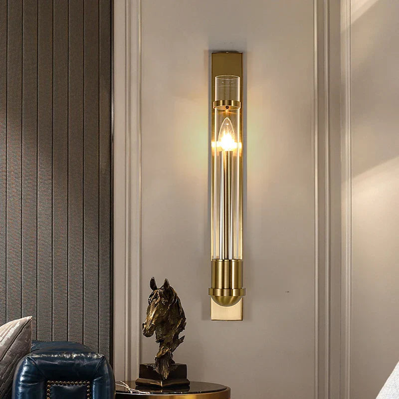 Elegant Modern American Style Wall Lamp - Golden Luminaire Perfect for Creating a Home Atmosphere in the Living Room, Bedroom, and Aisle