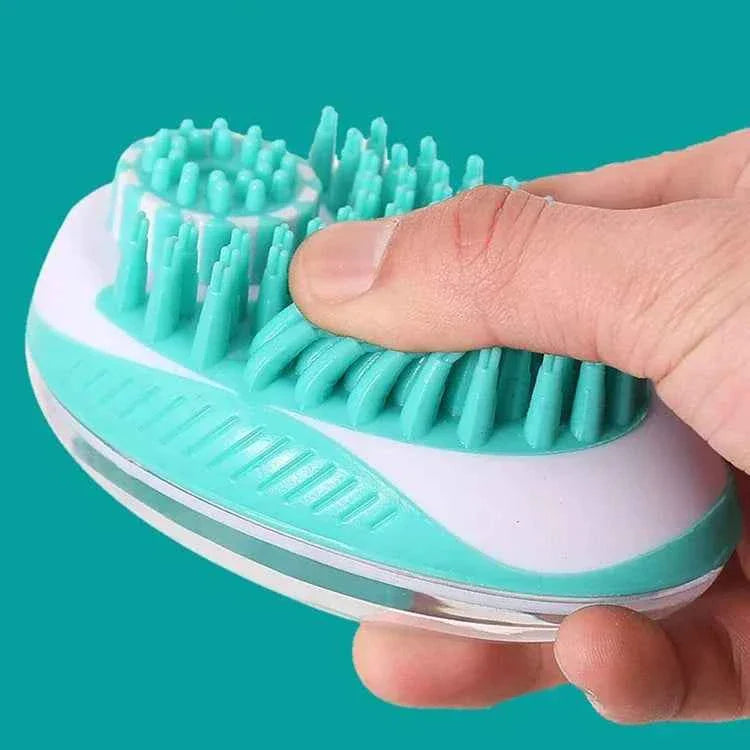 2-in-1 Pet Bath Brush – Soft Silicone Dog Cat Grooming & Massage Comb