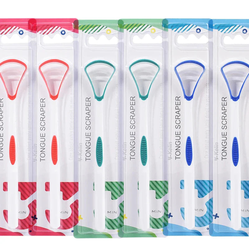 Silicone Tongue Scraper & Cleaner Brush - Fresh Breath Oral Care Tool, 1/3/6/12 Pack
