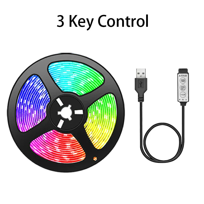 RGB Led Strip Light Bluetooth App Control 5V USB Led Tape Flexible Ribbon Diode Tape for TV Backlight Room Decoration