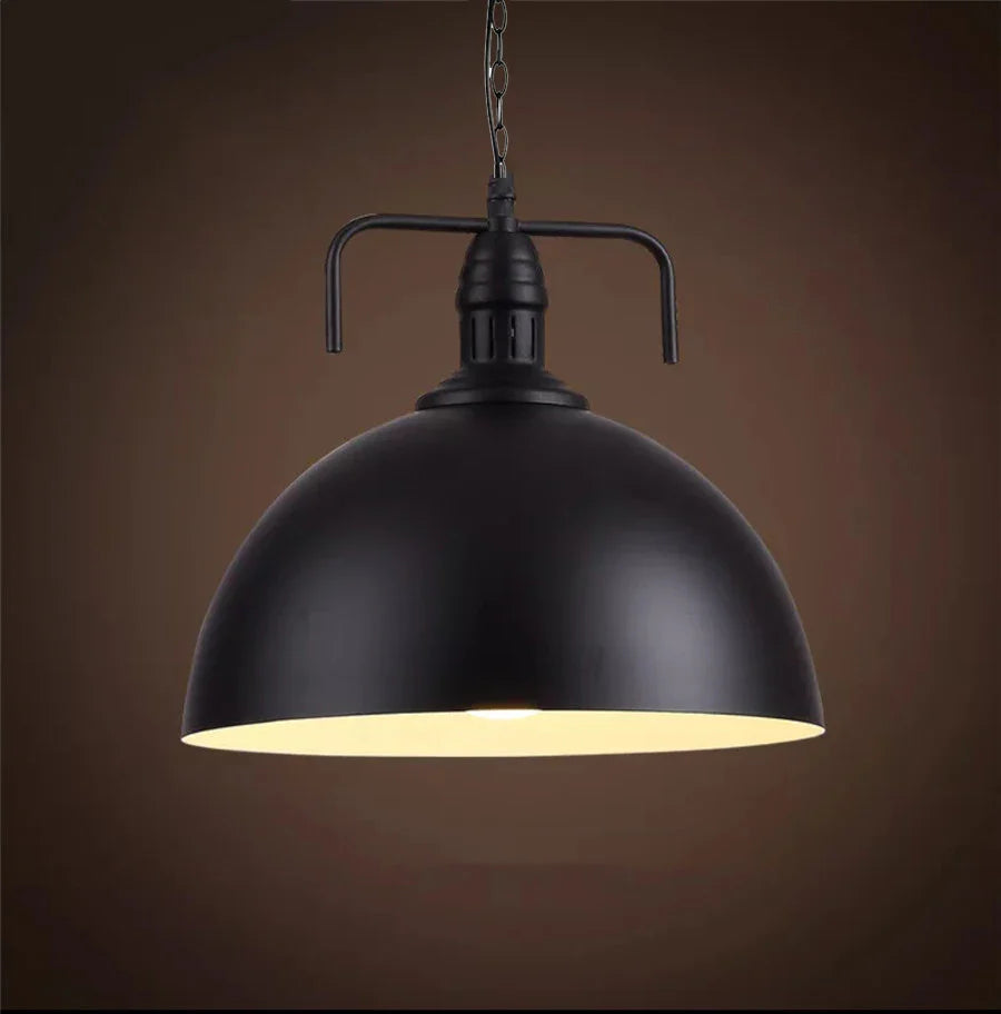 American Barn Pendant Light Vintage Iron Hanging Lamp for Kitchen Living Room Decor