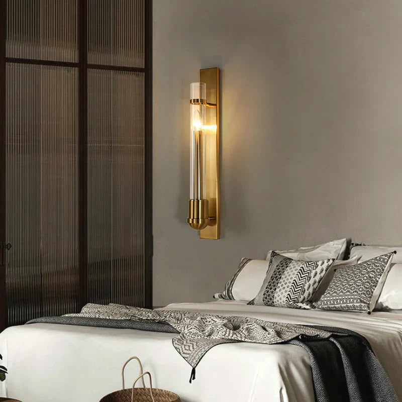 Elegant Modern American Style Wall Lamp - Golden Luminaire Perfect for Creating a Home Atmosphere in the Living Room, Bedroom, and Aisle