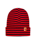 HAAKWEAR Traditional Classic RORO Cuffed Beanie / Hat - Black / Red, Made in USA