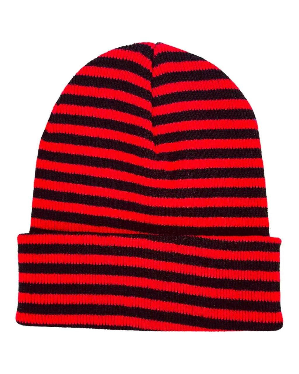 HAAKWEAR Traditional Classic RORO Cuffed Beanie / Hat - Black / Red, Made in USA