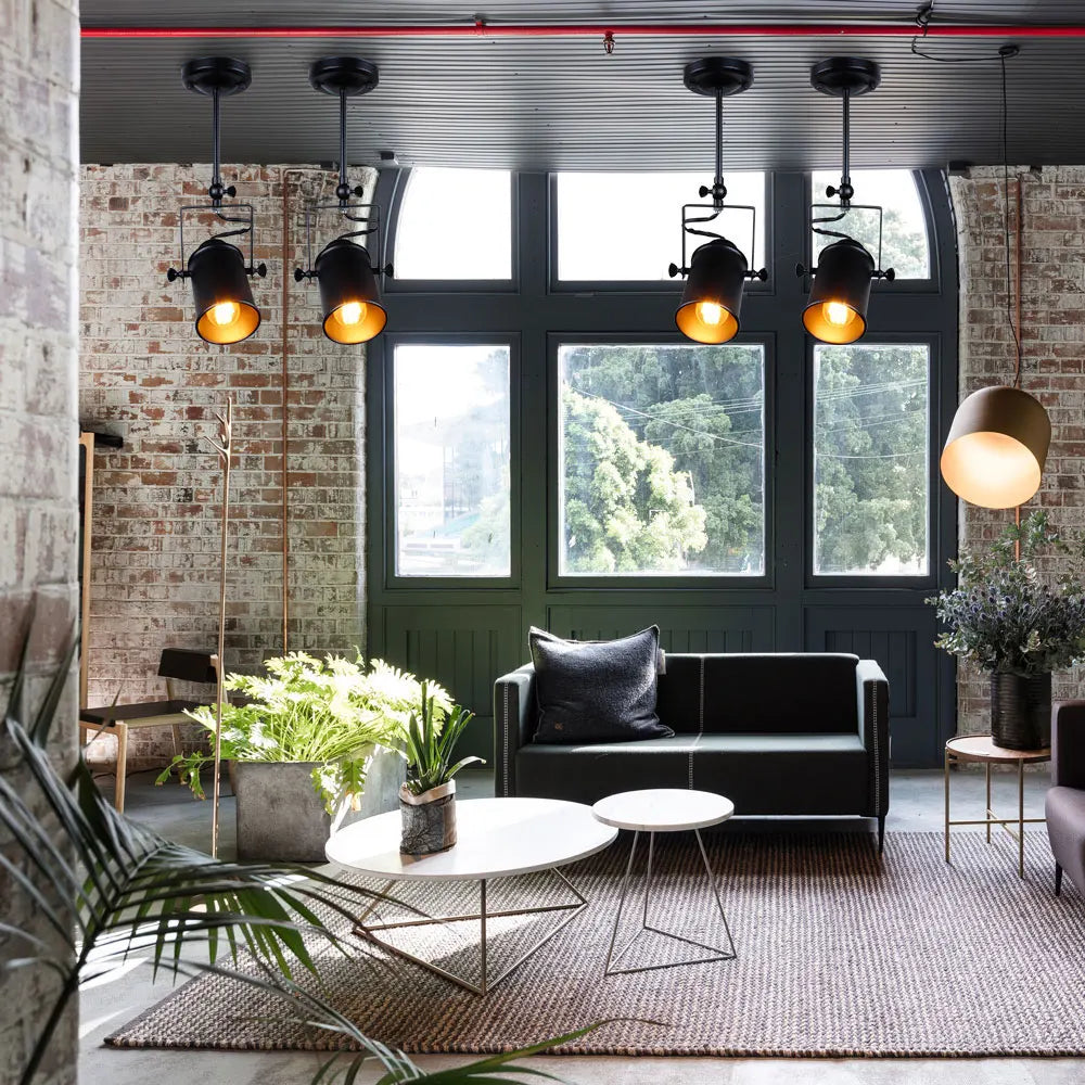 Vintage Loft Industrial Pendant Light - American Style Spotlight LED Lamp for Restaurant, Cafe, and Bar Decoration