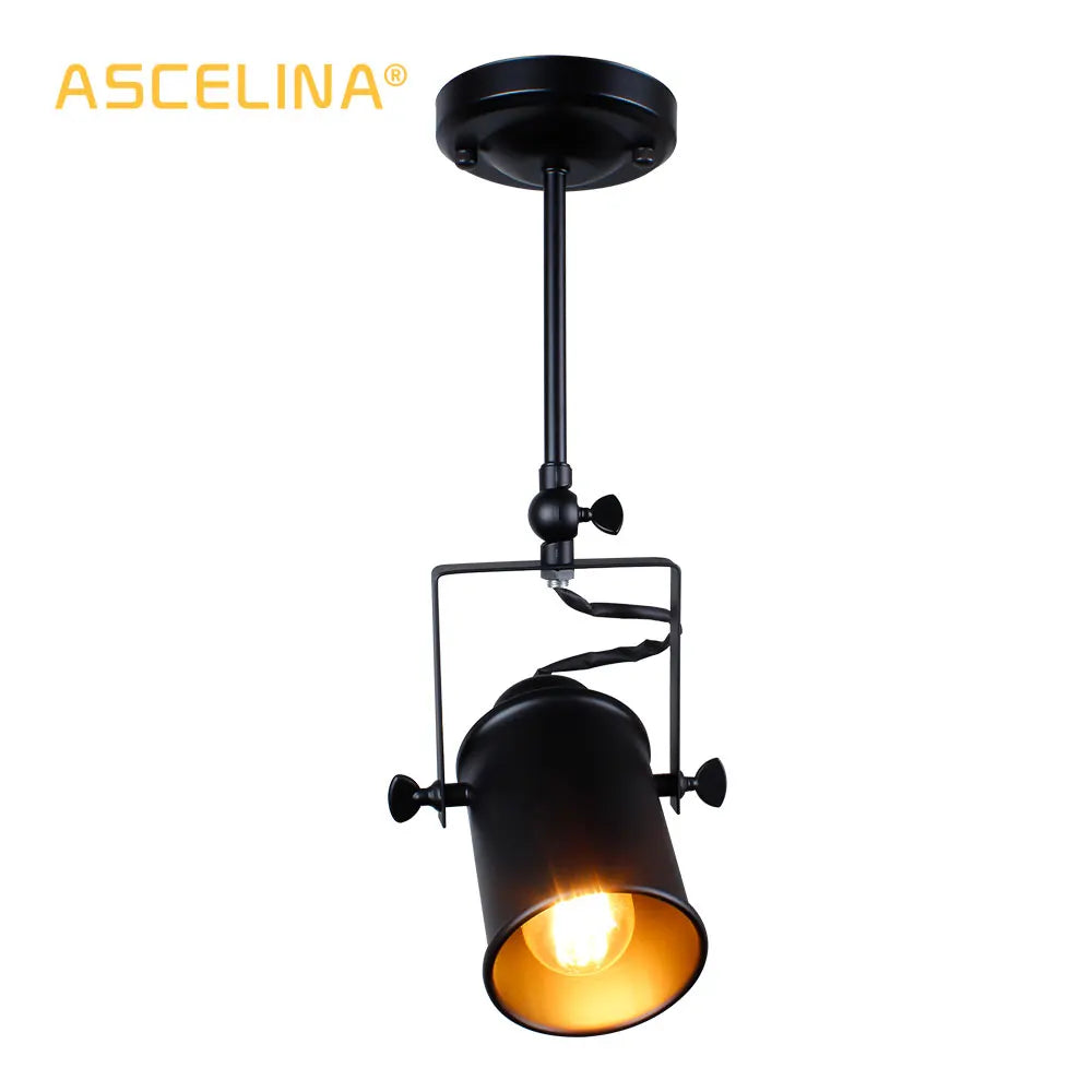 Vintage Loft Industrial Pendant Light - American Style Spotlight LED Lamp for Restaurant, Cafe, and Bar Decoration