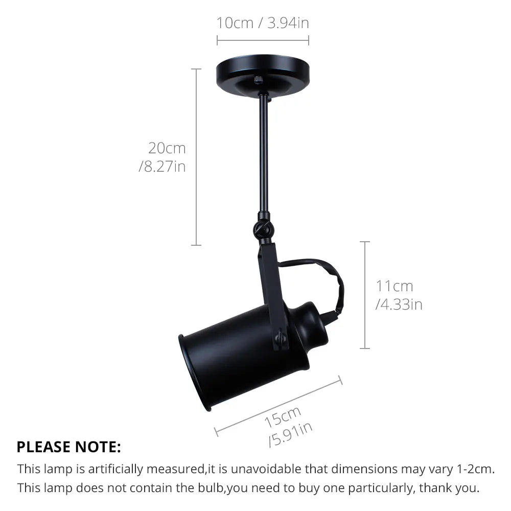 Vintage Loft Industrial Pendant Light - American Style Spotlight LED Lamp for Restaurant, Cafe, and Bar Decoration