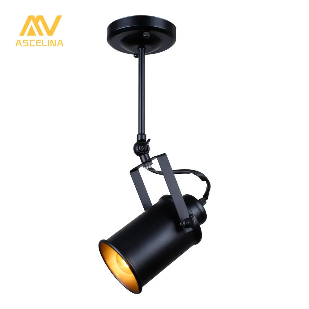 Vintage Loft Industrial Pendant Light - American Style Spotlight LED Lamp for Restaurant, Cafe, and Bar Decoration
