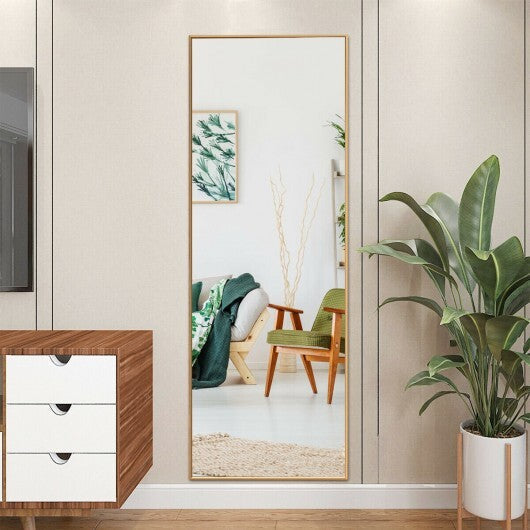 59 Inch Full Length Mirror Large Rectangle Bedroom Mirror-Golden