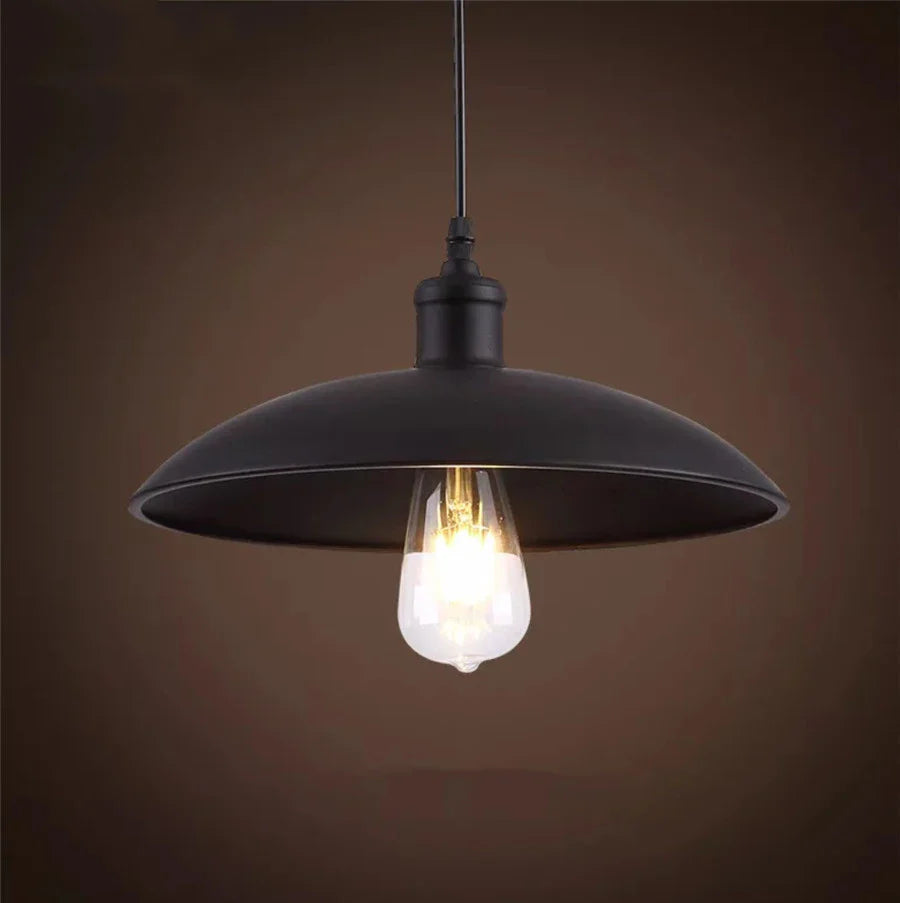 American Barn Pendant Light Vintage Iron Hanging Lamp for Kitchen Living Room Decor