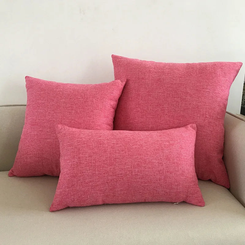 DecorBites™ Ivory Sofa Cushion Cover Solid Basic 30x50cm - 60x60cm